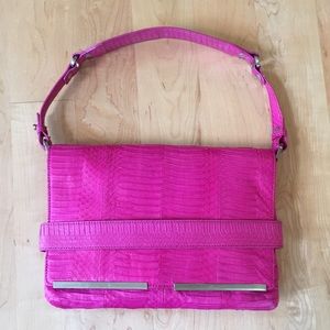 Kenneth Cole Genuine Snakeskin Purse Hot Pink Python
